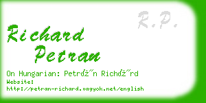 richard petran business card